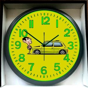 Mr Bean Car Garage Shop Music Studio Lounge Glow In The Dark Wall Clock New!